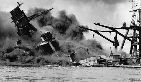 Arizona during the attack on Pearl Harbor.